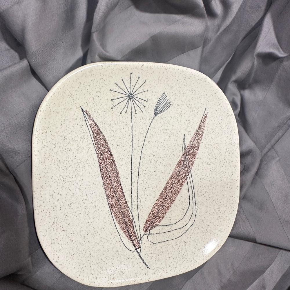 Francisican Trio Pattern Oven Safe Bread Butter Plate circa 1950's Mid Century